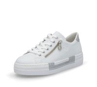 Rieker Damen Low-Top Sneaker N49C2, Frauen Halbschuhe,Freizeitschuhe,Turnschuhe,Laufschuhe,schnürschuhe,schnürer,Weiss (81),39 EU / 6 UK
