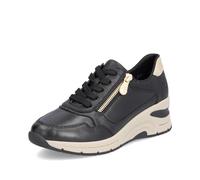 Keilsneaker RIEKER Gr. 37, schwarz Damen Schuhe Sneaker Freizeitschuh, Halbschuh, Schnürschuh mit Reißverschluss (39721257-37) schwarz