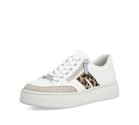 Rieker Plateausneaker 86669032-39 Damen Glattleder weiß/leo lose Einlage Gr. 39