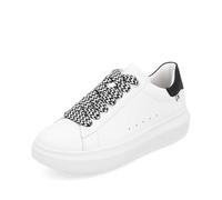 Rieker Damen Low-Top Sneaker W1201, Frauen Halbschuhe, lose Einlage,Sportschuhe,Freizeitschuhe,Turnschuhe,Laufschuhe,Weiss (80),38 EU / 5 UK