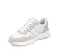 Rieker Damen Sneaker W1302 – Low-Top, Strass, lose Einlage, Weiß/Kombi 40 EU