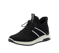 Slip-On Sneaker RIEKER "Ready2GO", Damen, Gr. 41, schwarz, Nubuklederimitat, Textil, sportlich, Schuhe, Schlupfschuh, Halbschuh, Freizeitsneaker mit MemoSoft-Innensohle, Topseller (14099952-41) schwar