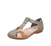 Rieker Damen-Slipper M1655 Olive-Grün-Beige Größe 39