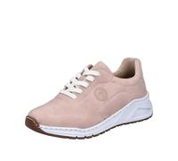 Sneaker RIEKER, Damen, Gr. 41, rosé, Nubuklederimitat, unifarben, Schuhe Sneaker, mit MemoSoft-Innensohle, Freizeitschuh, Halbschuh, Schnürschuh, Topseller (76253943-41) rosé