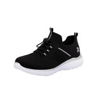 Slip-On Sneaker RIEKER SPORT, Damen, Gr. 36, schwarz, Textil, Lederimitat, unifarben, sportlich, Schuhe Sneaker, Schlupfschuh, Halbschuh, Freizeitsneaker mit Anziehlaschen, Topseller (70654123-36) sch