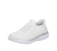 Slip-On Sneaker RIEKER SPORT "Ready2GO", Damen, Gr. 36, weiß, Textil, Lederimitat, sportlich, Schuhe, Halbschuh, Freizeitschuh, Slipper mit MemoSoft-Innensohle, Topseller (90075655-36) weiß