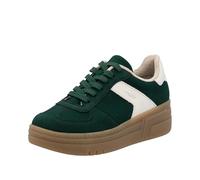 Plateausneaker RIEKER, Damen, Gr. 41, dunkelgrün, sanftes weiß, Nubuklederimitat, Lederimitat, sportlich, Schuhe, Retro-Sneaker, Basket-Sneaker, Schnürer mit softem Schaftrand (35816701-41) dunkelgrün