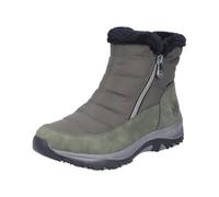 Winterboots RIEKER, Damen, Gr. 40, Warmfutter, grün (khaki), Lederimitat, Textil, Schuhe Winterboots, Winterstiefelette, Snowboots mit Reißverschlüsse und Warmfutter (39035406-40) khaki
