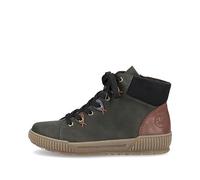 Rieker Damen N0711 Sneaker Schnürstiefel mit grünem Reißverschluss, Grün Multi, 41 EU