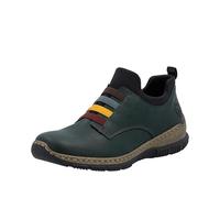 Rieker Slip-On Sneaker N32G7-54 Damen Lederimitat/Textil Dunkelgrün/Schwarz Größe 36