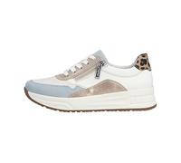 Plateausneaker RIEKER, Damen, Gr. 39, sanftes weiß, leo kombiniert, Lederimitat, Schuhe Plateausneaker, Schnürschuh, Halbschuh, Freizeitschuh mit Soft-Einlage (86188735-39) sanftes weiß, leo kombinier
