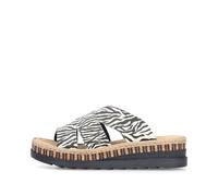 Rieker Damen Pantolette animalprint schwarz weiß, 37