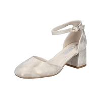 Rieker Damen Pantolette Fesselriemen metallic Blockabsatz 44762, Größe:37 EU, Farbe:Gold