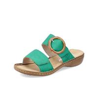 Rieker Damen Pantoletten 60894, Frauen Slipper,schluepfschuhe,Slides,Slip-ons,Backless Slipper,Mules,Gartenschuhe,sommerclogs,grün (52),40 EU / 6.5 UK