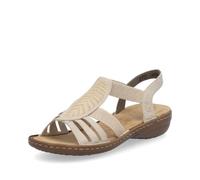 Rieker Damen Pantoletten 608C0 – Slip-on/Backless, Beige – Gr. 38 EU / 5 UK
