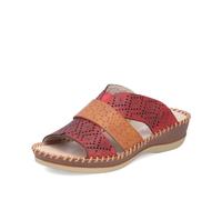 Rieker Damen Pantoletten 61338, Frauen Slipper,Mules,Gartenschuhe,Sommerschuhe,sommerclogs,Sandalen,Freizeitschuhe,rot Kombi (35),41 EU / 7.5 UK