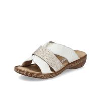 Rieker Damen-Pantolette Muschel-Weiß Beige/Schlamm Größe 41 EU