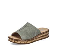 Rieker Damen Pantoletten 62905, Frauen Slipper,schluepfschuhe,Slip-ons,Backless Slipper,Mules,Gartenschuhe,Sommerschuhe,grün (53),42 EU / 8 UK