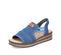 Rieker Damen Pantoletten 62982, Frauen Slipper,Backless Slipper,Gartenschuhe,Sommerschuhe,sommerclogs,Schlupfschuhe,Slides,blau (12),41 EU / 7.5 UK