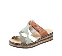 Rieker Sandalen 62989 Damen Olive/Mint/Weiß Größe 39 EU