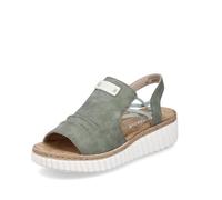 Rieker Damen Pantoletten 69262, Frauen Slipper,Slip-ons,Backless Slipper,Mules,Gartenschuhe,Sommerschuhe,sommerclogs,Slides,grün (52),38 EU / 5 UK