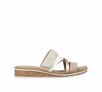 Rieker Damen Pantoletten Beige, Damen, Größe: 38, Material: Kunstleder/Textil