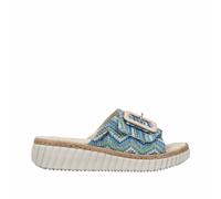 Rieker Damen Sandalen 69253 – Klassische blau-multi, Gr. 39