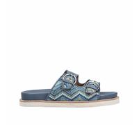 Rieker Damen Pantoletten Blau, Damen, Größe: 41, Material: Textil/Synthetik