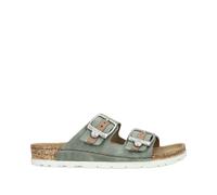 Rieker Pantolette 69850-52 Damen Lederimitat verstellbare Schnallen Mint kombiniert Gr. 37