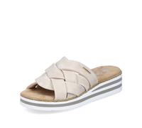 Rieker Damen Pantoletten V0208, Frauen Slipper,Sandalen,Freizeitschuhe,Schlupfschuhe,schluepfschuhe,Slides,Slip-ons,Mules,beige (60),43 EU / 9 UK