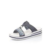 Rieker Damen Pantoletten V02M6, Frauen Slip On,Ladies,Schlupfschuhe,schluepfschuhe,Slipper,Slides,Slip-ons,Backless,Mules,blau (14),42 EU / 8 UK