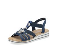 Rieker Damen Pantoletten V0649, Frauen Slipper,Schlupfschuhe,schluepfschuhe,Slides,Slip-ons,Backless Slipper,Mules,blau (14),36 EU / 3.5 UK