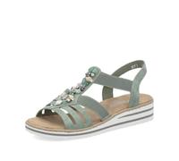 Rieker Damen Pantoletten V0649, Frauen Slipper,Sommerschuhe,sommerclogs,Schlupfschuhe,schluepfschuhe,Slides,Slip-ons,Mules,grün (52),40 EU / 6.5 UK