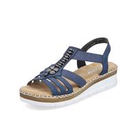 Rieker Riemchensandale V1206 mit modischen Schmuckelementen Damen Blau 41 EU