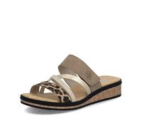 Rieker Damen Pantoletten V3652, Frauen Slipper,Schlupfschuhe,schluepfschuhe,Slides,Slip-ons,Backless Slipper,Mules,beige Kombi (62),36 EU / 3.5 UK