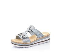 Rieker Damen Pantoletten V7986, Frauen Slipper,Slip-ons,Backless Slipper,Gartenschuhe,Sommerschuhe,sommerclogs,Sandalen,Mules,blau (12),42 EU / 8 UK