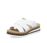Rieker Damen Pantoletten V7989, Frauen Slipper,Gartenschuhe,Sommerschuhe,sommerclogs,Schlupfschuhe,schluepfschuhe,Slides,Weiss (80),40 EU / 6.5 UK