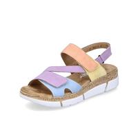 Rieker Damen Plateausandalen V2366, Frauen Sandalen,plateausandaletten,dicke sohle,sommerschuhe,freizeitschuhe,offene schuhe,multi (90),39 EU / 6 UK