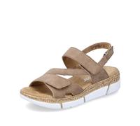 Rieker Damen Plateausandalen V2366, Frauen Sandalen,strandschuhe,plateausandaletten,dicke sohle,bequem,sommerschuhe,beige (62),36 EU / 3.5 UK