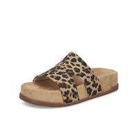 Pantolette RIEKER, Damen, Gr. 41, beige, kombiniert, Lederimitat, Schuhe Pantolette, Sommerschuh, Strandschuh, Urlaubsschuh in Leo-Optik (78531943-41) beige, kombiniert