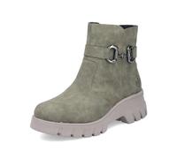 Rieker Damen Plateaustiefelette 71862, gefüttert, Plateauabsatz, khaki Gr. 40