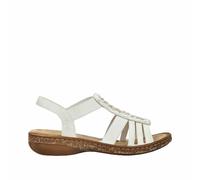 Rieker Damen Riemchensandalen Beige, Damen, Größe: 37, Material: Kunstleder/Textil