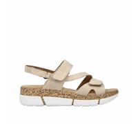 Rieker Damen Riemchensandalen Beige, Damen, Größe: 38, Material: Kunstleder/Textil