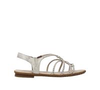 Rieker Damen Riemchensandalen Beige, Damen, Größe: 42, Material: Kunstleder/Textil