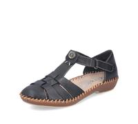 Rieker Damen Riemchensandalen M1675, Frauen Sandalen,Strandschuhe,Sandaletten,Sommersandalen,bequem,flach,Sommerschuhe,schwarz (00),40 EU / 6.5 UK