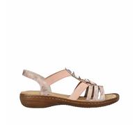 Rieker Damen Riemchensandalen Rosa, Damen, Größe: 36, Material: Kunstleder/Textil