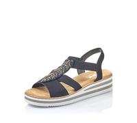 rieker Damen klassische Sandalen Schwarz Schuhe, Größe:38