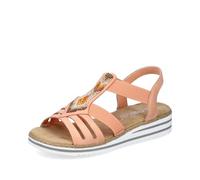 Rieker Damen Riemchensandalen V0651, Frauen Sandalen,Strandschuhe,Sandaletten,Sommersandalen,bequem,flach,Sommerschuhe,orange (38),40 EU / 6.5 UK