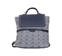 Cityrucksack RIEKER, Gr. B/H/T: 29cm x 32cm x 13cm, blau (dunkelblau, beige), Lederimitat, Textil, gemustert, casual, Rucksäcke, Freizeitrucksack, Damen-Rucksack mit abnehmbaren Trägern (92136230-0) d