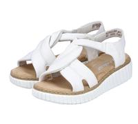 Rieker Damen Sandalen 63261-80 Keilsandaletten mit weicher Innensohle Weiß Gr. 38